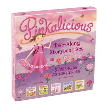 The Pinkalicious Take-Along Storybook Set: Tickled Pink, Pinkalicious and the Pink Drink, Flower Girl, Crazy Hair Day, Pinkalicious and the New Teache