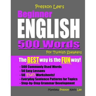Preston Lee's Beginner English 500 Words For Turkish Speakers
