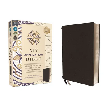 NIV Application Bible, Genuine Leather, Calfskin, Black, Red Letter, Comfort Print: Bringing the Ancient Message of the Bible Into Your World