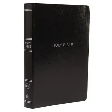 NKJV, Reference Bible, Center-Column Giant Print, Leather-Look, Black, Red Letter Edition, Comfort Print