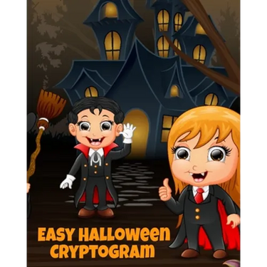 Easy Halloween Cryptogram: Cryptogram Puzzle Books For Kids With Answers - Crypto Grams For Families & Children - Perfect For Long Car Drives, Airplan