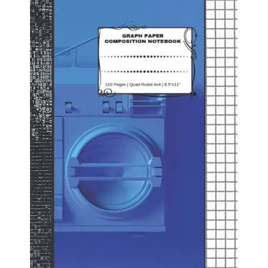 Graph Paper Composition Notebook: 110 Pages - Quad Ruled 4x4 - 8.5" x 11" Large Notebook with Grid Paper - Math Notebook For Students