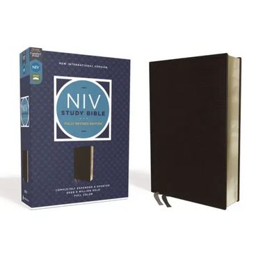 NIV Study Bible, Fully Revised Edition, Bonded Leather, Black, Red Letter, Comfort Print