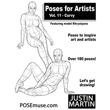 Poses for Artists Volume 11 Curvy: An Essential Reference for Figure Drawing and the Human Form (Inspiring Art and Artists)