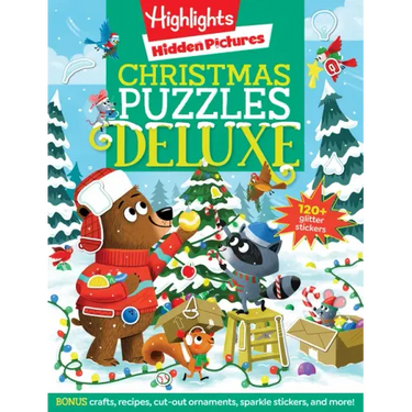 Christmas Puzzles Deluxe: Holiday-Themed Activity Book with Christmas Puzzles and Creative Crafts, Christmas Gift for Kids Ages 4-8