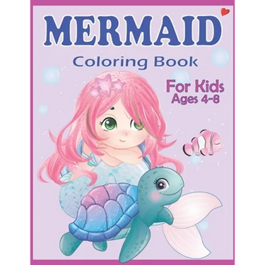 Mermaid Coloring Book for Kids Ages 4-8: Easy and Cute Mermaids Underwater Illustrations for girls and boys ready to color