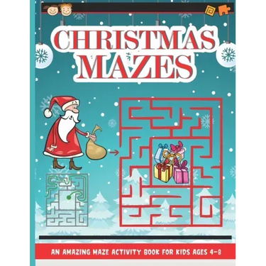 Christmas Mazes: Mazes for Kids 50 Mazes Difficulty Level Medium Fun Maze Puzzle Activity Game Books for Children - Holiday Stocking St