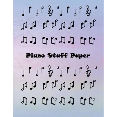 Piano Staff Paper: Treble Clef And Bass Clef Empty 12 Staff, Piano Manuscript Pape