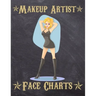 Makeup Artist Face Charts: Makeup cards to paint the face directly on paper with real make-up - Ideal for: professional make-up artists, vloggers