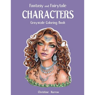 Fantasy and Fairytale CHARACTERS Grayscale Coloring Book