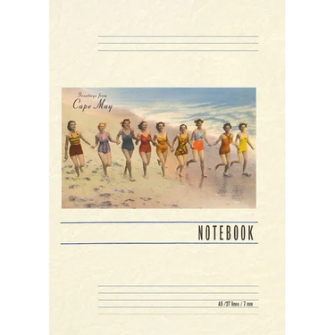 Vintage Lined Notebook Greetings from Cape May, New Jersey, Bathing Beauties