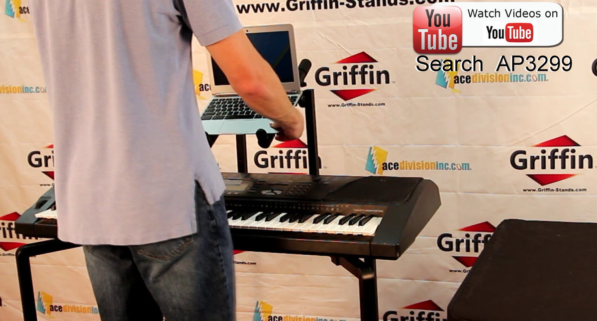 Double Piano Keyboard & Laptop Stand by GRIFFIN - 2 Tier/Dual Portable Studio Mixer Rack for Turntables, DJ Coffins, Speakers, Digital Music Gear by GeekStands.com