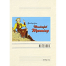 Vintage Lined Notebook Greetings from Wonderful Wyoming, Waving Cowgirl