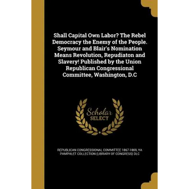 Shall Capital Own Labor? The Rebel Democracy the Enemy of the People. Seymour and Blair's Nomination Means Revolution, Repudiaton and Slavery! Publish