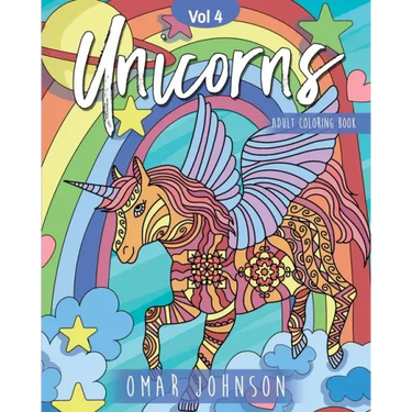 Unicorns Adult Coloring Book Vol 4