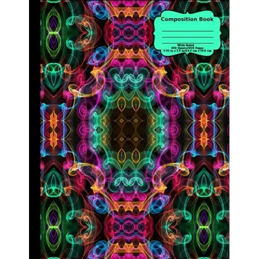 Abstract Curly Cues Composition Notebook, Wide Ruled, 100 Sheets/200 Pages, 8.5