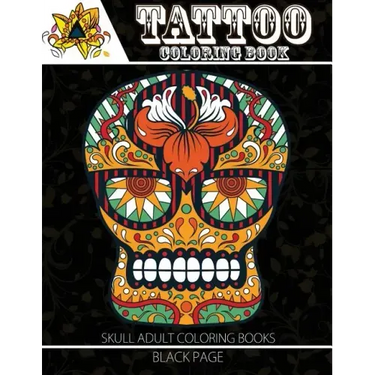 Tattoo Coloring Book: black page Modern and Neo-Traditional Tattoo Designs Including Sugar Skulls, Mandalas and More (Tattoo Coloring Books for Adults