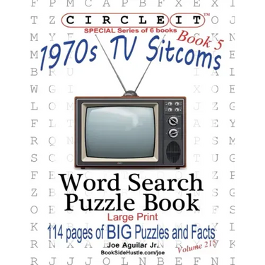 Circle It, 1970s Sitcoms Facts, Book 5, Word Search, Puzzle Book