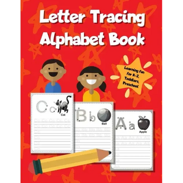 Letter Tracing Alphabet Book: ABC Learning Workbook for Kids - Toddlers, Preschool, K-2 - Red