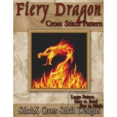 Fiery Dragon Cross Stitch Pattern