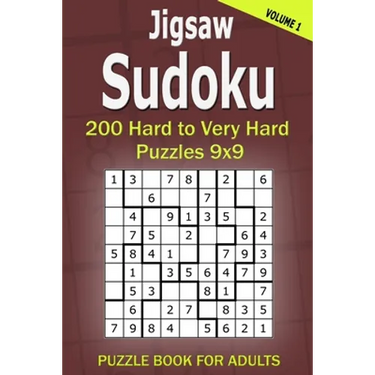 Jigsaw Sudoku Puzzle Book for Adults: 200 Hard to Very Hard Puzzles 9x9 (Volume1)