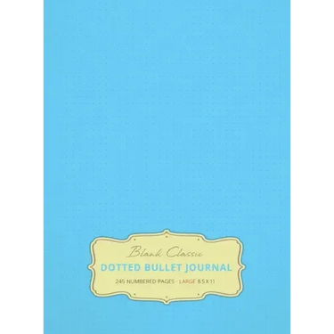 Large 8.5 x 11 Dotted Bullet Journal (Sky Blue #10) Hardcover - 245 Numbered Pages