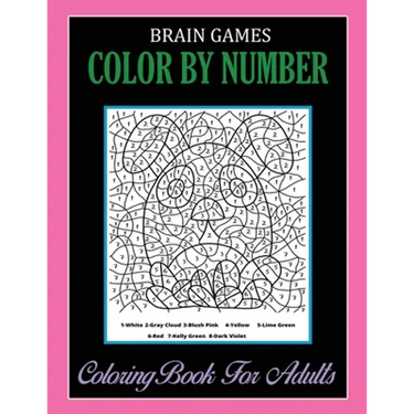 Brain Games, Color By Number: Coloring Book For Adults Relaxation and Stress Relief