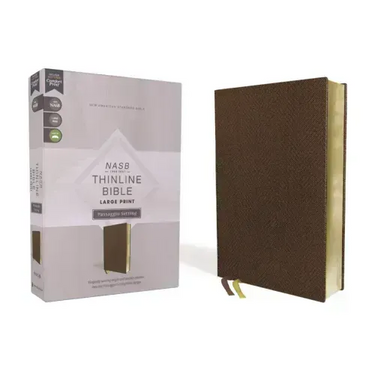 Nasb, Thinline Bible, Large Print, Passaggio Setting, Leathersoft, Brown, Red Letter, 1995 Text, Comfort Print: Elegantly Uniting Single and Double Co