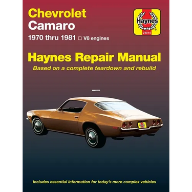 Chevrolet Camero V8 Repair Manual: 1970 Thru 1981