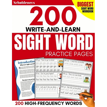 200 Write-and-Learn Sight Word Practice Pages: Learn the Top 200 High-Frequency Words Essential to Reading and Writing Success (Sight Word Books)