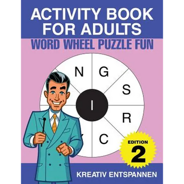 Activity Book for Adults - Word Wheel Puzzle Fun Edition 2