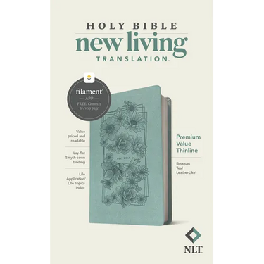 NLT Premium Value Thinline Bible, Filament Enabled (Leatherlike, Bouquet Teal)