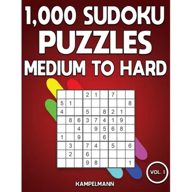 1,000 Sudoku Puzzles Medium to Hard: Big Sudoku Puzzle Book for Adults with Solutions (Vol. 1)