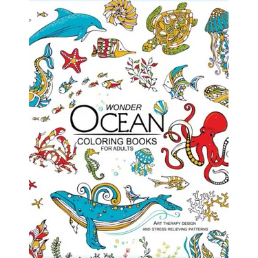 Wonder ocean coloring books for adults: Adult Coloring Book