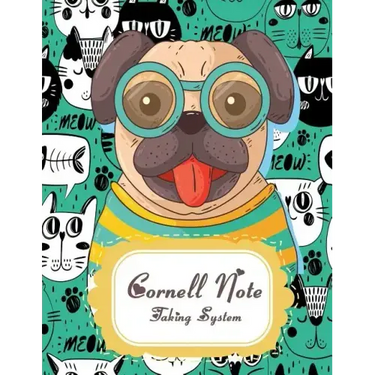 Cornell Note Taking System: Cute dog, Note Taking Notebook, For Students, Writers, school supplies list, Notebook 8.5 x 11- 120 Pages