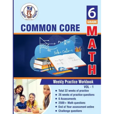 Grade 6 Common Core Math: Multiple Choice and Free Response 2500+ Practice Questions and Solutions Full length online practice test