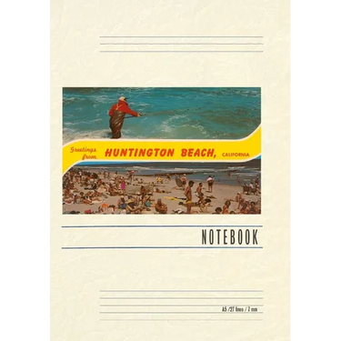 Vintage Lined Notebook Greetings from Huntington Beach