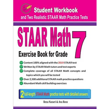 STAAR Math Exercise Book for Grade 7: Student Workbook and Two Realistic STAAR Math Tests