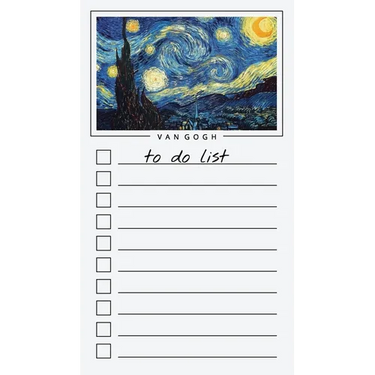 To Do List Notepad: Van Gogh Art, Checklist, Task Planner for Grocery Shopping, Planning, Organizing