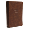 NKJV, Abide Bible, Leathersoft, Brown, Red Letter Edition, Comfort Print: Holy Bible, New King James Version