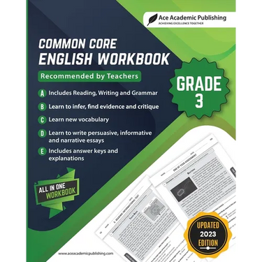 Common Core English Workbook: Grade 3