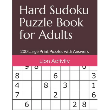 Hard Sudoku Puzzle Book for Adults: 200 Large Print Puzzles with Answers