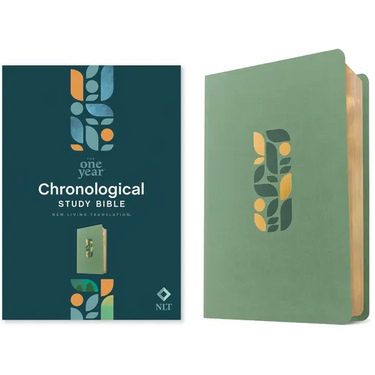 NLT One Year Chronological Study Bible (Leatherlike, Sage Green Mosaic)