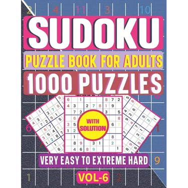 Very Easy to Hard Sudoku Puzzle Book for Adults: 1000+ Brain Health 6 Levels Sudoku Puzzle Game Activities with Solutions (Volume 6)