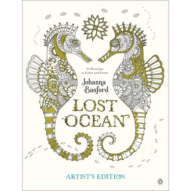Lost Ocean Artist's Edition: An Inky Adventure and Coloring Book for Adults: 24 Drawings to Color and Frame