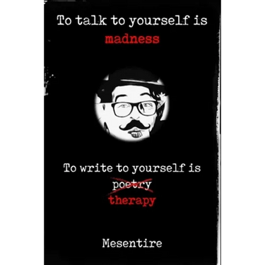 To talk to yourself is madness, to write to yourself is therapy: Mesentire