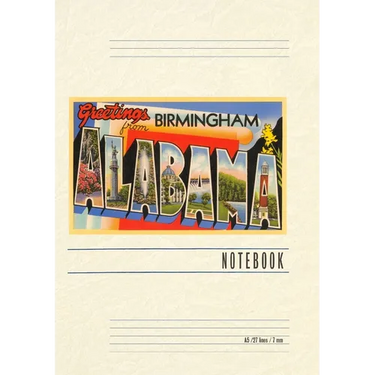 Vintage Lined Notebook Greetings from Birmingham, Alabama