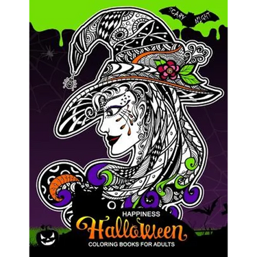 Happiness Halloween Coloring books for Adults: Halloween coloring book for Adults (Pumpkin, Ghost, Witch, Skull, Bat, Mummy, Dracula and other)