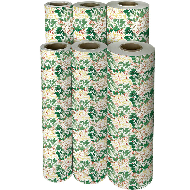 Merry Christmas Gold Foil Gift Wrap by Present Paper