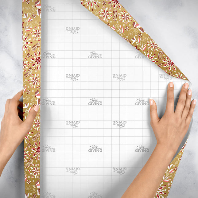 Merriment Gold Christmas Gift Wrap by Present Paper